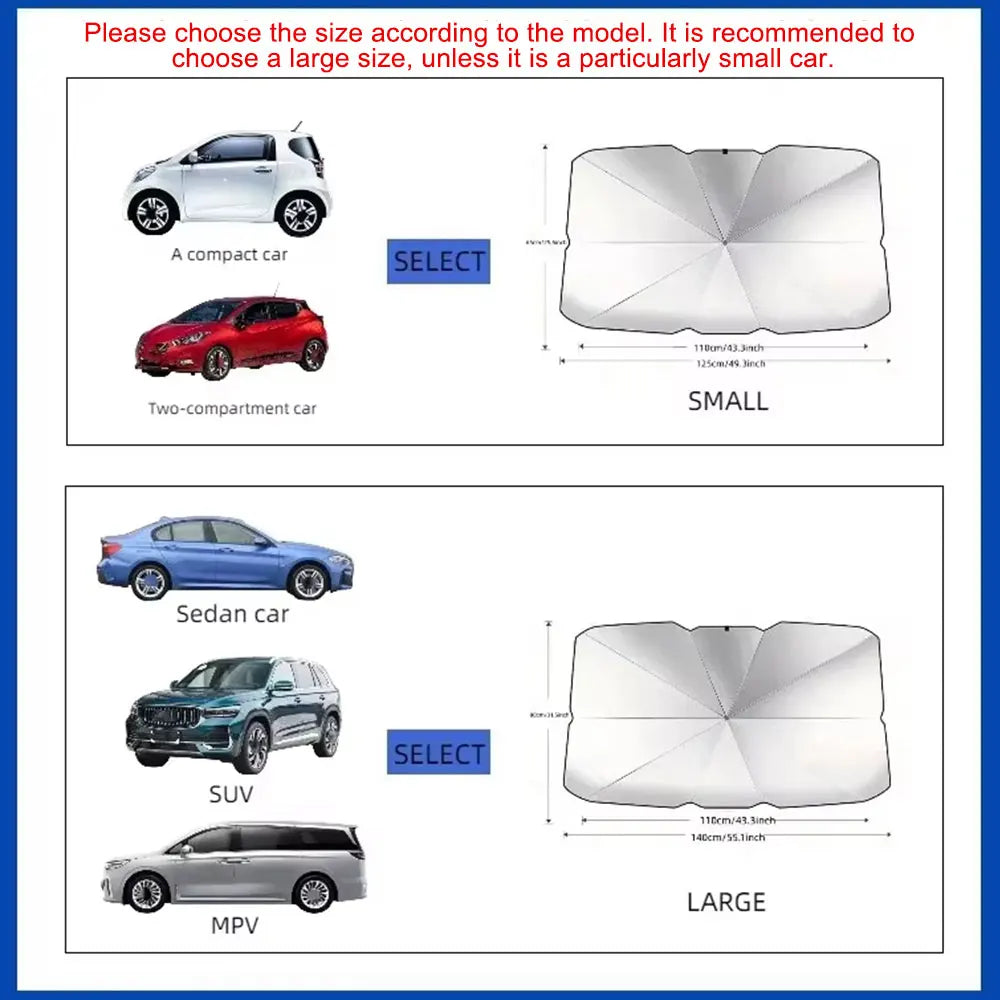 Portable Car Sun Shade Umbrella for Windshield