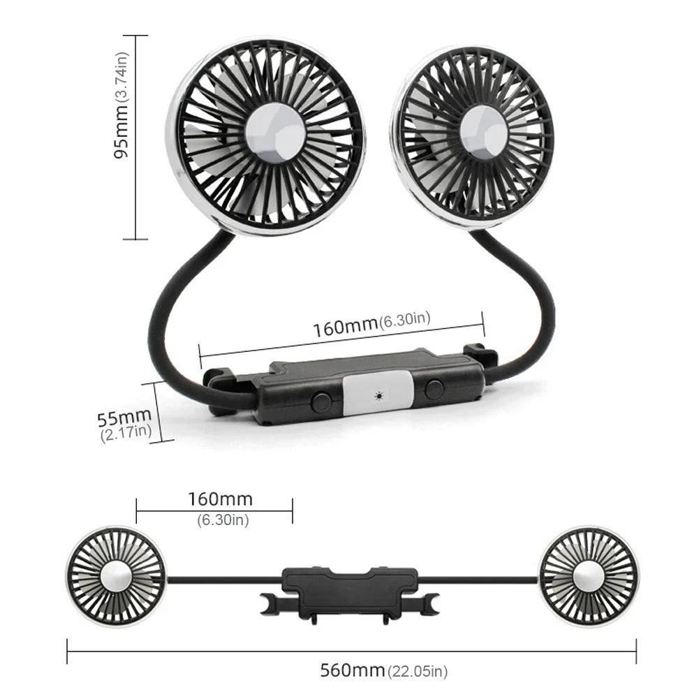 360° Car Seat Cooling Fan